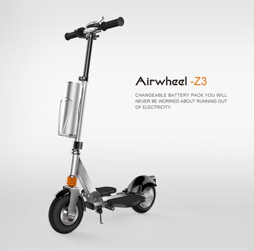 The recently-published Airwheel Z3 electric scooter is the most ideal transport choice.